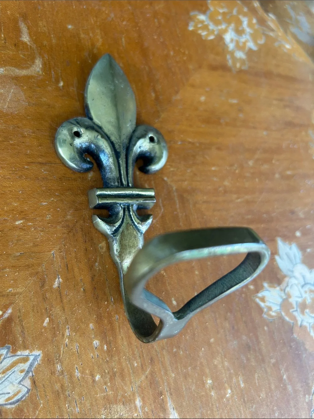 Vintage Fleur-de-Lis Brass Bottle Opener